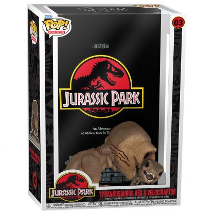 POP figure Movie Poster Jurassic Park Tyrannosaurus Rex and Velociraptor - Image 3