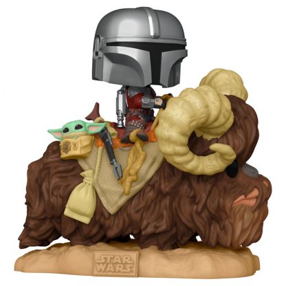 POP figure Star Wars The Mandalorian Mando on Bantha with Child in Bag - Image 2