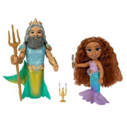 Disney The Little Mermaid Ariel + Triton doll 15cm - Image 2