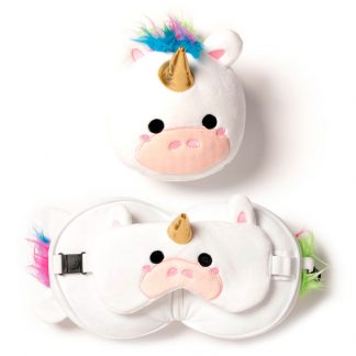 Relaxeazzz Unicorn travel pillow eye mask