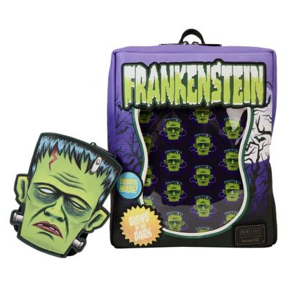 Loungefly Universal Monster Frankenstein Neon Mask backpack 28cm - Image 3
