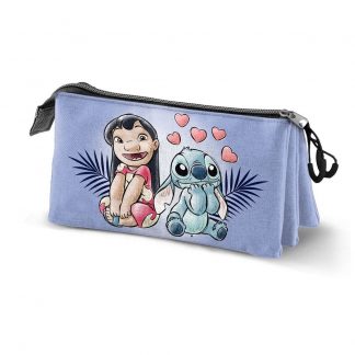 Disney Stitch Couple triple pencil case