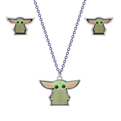 Star Wars Baby Yoda Set necklace + earrings